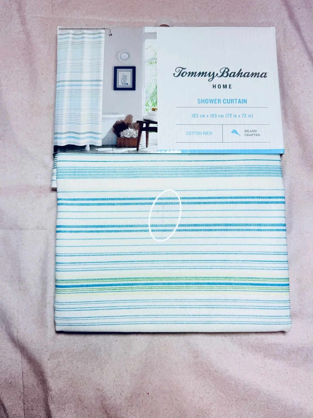 Tommy Bahama Home La Scala Breezer Cotton Shower Curtain, 72